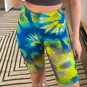 AFRM tie dye biker shorts
